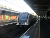 <h4><a href='/locations/F/Forest_Gate'>Forest Gate</a></h4><p><small><a href='/companies/L/London_to_Colchester_Eastern_Counties_Railway'>London to Colchester (Eastern Counties Railway)</a></small></p><p>345 unit with Elizabeth Line service from Shenfield to Paddington arriving at Forest Gate, east London, on the afternoon of Tuesday, 15th November 2022. EL trains began through running from Shenfield to Paddington on Sunday, 6th November 2022, using the new underground section between Stratford and Whitechapel, giving the former Shenfield local service an extra station between Stratford and Liverpool Street. It is expected that trains from Shenfield will run beyond Paddington to Heathrow and Reading sometime in 2023. 12/14</p><p>15/11/2022<br><small><a href='/contributors/David_Bosher'>David Bosher</a></small></p>