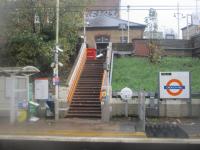 <h4><a href='/locations/C/Crouch_Hill'>Crouch Hill</a></h4><p><small><a href='/companies/T/Tottenham_and_Hampstead_Junction_Railway'>Tottenham and Hampstead Junction Railway</a></small></p><p>View from the eastbound platform at my local station at Crouch Hill, now part of the London Overground GOBLIN, on the afternoon of Tuesday, 15th November 2022. The building at the top of the steps is the former ticket office, which was disused and boarded-up for many years but has now been converted into a rather nice coffee bar. See also image <a href='/img/79/676/index.html'>79676</a>. 18/18</p><p>15/11/2022<br><small><a href='/contributors/David_Bosher'>David Bosher</a></small></p>