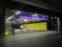 <h4><a href='/locations/C/Canary_Wharf_EL'>Canary Wharf [EL]</a></h4><p><small><a href='/companies/E/Elizabeth_Line'>Elizabeth Line</a></small></p><p>Exterior of Canary Wharf station, Elizabeth Line, opened on 24th May 2022 (three and a half years late), seen here nearly 6 months later on the evening of Saturday, 12th November 2022. Changing here for the Jubilee Line involves an up escalator, out into the street, a trek through the entire length of the Canada Place shopping mall and then back down another escalator. Nor on the Elizabeth Line platforms were there any directions to the DLR that I could see. 11/14</p><p>12/11/2022<br><small><a href='/contributors/David_Bosher'>David Bosher</a></small></p>