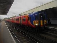 <h4><a href='/locations/E/Earlsfield'>Earlsfield</a></h4><p><small><a href='/companies/L/London_and_Southampton_Railway'>London and Southampton Railway</a></small></p><p>Class 455 unit with a South West Trains service from Waterloo to Dorking via Epsom arriving at Earlsfield on the afternoon of Saturday, 19th November 2022. This station, between Clapham Junction and Wimbledon, is well-sited in the midst of this busy south London suburb, making it one of the best-used on the South West Trains network. 16/16</p><p>19/11/2022<br><small><a href='/contributors/David_Bosher'>David Bosher</a></small></p>