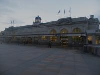 <h4><a href='/locations/C/Cardiff_Central'>Cardiff Central</a></h4><p><small><a href='/companies/S/South_Wales_Railway'>South Wales Railway</a></small></p><p>Exterior of the Art Deco Portland Stone Cardiff Central, at dusk on Tuesday, 22nd November 2022. This station was opened by the South Wales Railway as Cardiff on 18th June 1850, renamed Cardiff General in 1924 and further renamed Cardiff Central in 1973. It was rebuilt in its present style between 1931 and 1934 to the design of Percy Emerson Culverhouse (1871-1953), the GWR's Chief Architect at that time. 73/75</p><p>22/11/2022<br><small><a href='/contributors/David_Bosher'>David Bosher</a></small></p>