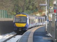 <h4><a href='/locations/G/Galashiels'>Galashiels</a></h4><p><small><a href='/companies/E/Edinburgh_and_Hawick_Railway_North_British_Railway'>Edinburgh and Hawick Railway (North British Railway)</a></small></p><p>170404 with a Borders Railway service from Edinburgh Waverley to Tweedbank departing from its penultimate stop at Galashiels, in a split second burst of sunshine during the Beast From the East, on 27th February 2018. 15/18</p><p>27/02/2018<br><small><a href='/contributors/David_Bosher'>David Bosher</a></small></p>