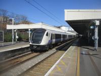 <h4><a href='/locations/I/Ilford'>Ilford</a></h4><p><small><a href='/companies/L/London_to_Colchester_Eastern_Counties_Railway'>London to Colchester (Eastern Counties Railway)</a></small></p><p>345059, Elizabeth Line from Paddington to Shenfield, departing from Ilford on 4th April 2023. The station dates from the opening of the first section of the Eastern Counties Railway on 20th June 1839. A brand new entrance on Cranbrook Road bridge at the east end of the station was opened in 2022. 14/14</p><p>04/04/2023<br><small><a href='/contributors/David_Bosher'>David Bosher</a></small></p>