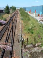 Steps down to the northern ticket platform. The Highland shed was to the left. Looking north.<br><br>[Ewan Crawford 13/07/2003]