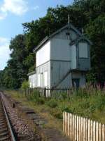 Murthly signalbox now without steps and boarded up. Looking to Dunkeld.<br><br>[Ewan Crawford //2003]