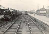 42162 entering Lanark with S.O. train from Ponfeigh.<br><br>[G H Robin collection by courtesy of the Mitchell Library, Glasgow 25/07/1953]