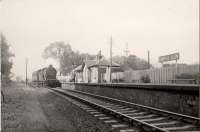 Aberfoyle-Lennoxtown train passing Campsie Glen. Ex NBR 0.6.0 64639. Last day of passenger service between Aberfoyle and Kirkintilloch.<br><br>[G H Robin collection by courtesy of the Mitchell Library, Glasgow 29/09/1951]