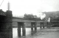 Pickersgill 4.4.0 54489 crossing the Tay at Perth on express from Dundee.<br><br>[G H Robin collection by courtesy of the Mitchell Library, Glasgow 27/10/1951]