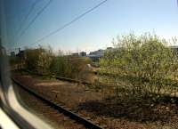 Finnieston East Junction looking east. Viewed from westbound train on the Queen Street line. This incline gave access to the Queens Dock from Kelvinhaugh Goods and did not carry a passenger service until the Argyle Line opened.<br><br>[Ewan Crawford 05/05/2006]