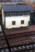 The signalbox at Kyle of Lochalsh, living on as a bothy.<br><br>[Ewan Crawford 03/01/1989]