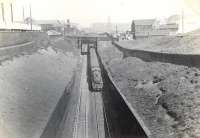 B1 4-6-0 61197 approaching Queen Street Tunnel with a train from Edinburgh on 20 April 1954.<br><br>[G H Robin collection by courtesy of the Mitchell Library, Glasgow 20/04/1954]