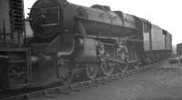 Black 5 no 45400 on shed at Stirling South in 1959. [Ref query 2765]<br><br>[K A Gray //1959]