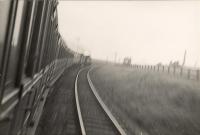 <i>Wizard of the Moor</i> rounding Carsmuir curve with NB 4.4.0 62489 Glen Dessary (pilot). S.L.S. Visit to Forth Bridge. [Railscot note: location is probably the Carmuirs curve.]<br><br>[G H Robin collection by courtesy of the Mitchell Library, Glasgow 25/06/1950]