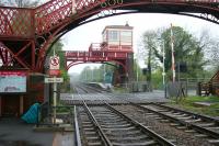 Platform view east over the level crossing at Wylam from the staggered westbound platform in May 2006.    <br><br>[John Furnevel 07/05/2006]