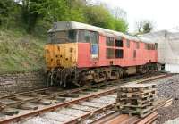 Restoration challenge at Kirkby Stephen East station, 11 May 2006. The locomotive is 31410 which had arrived from Carnforth 3 months earlier. The plan is to restore it in BR green with its original number D5669. <br><br>[John Furnevel 11/05/2006]