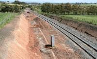 View east towards Gretna from the outskirts of Annan in May 2007 showing widening work underway.<br><br>[John Furnevel /05/2007]