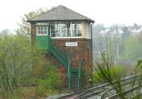 A switched-out Bardon Mill signal box on Sunday 7 May 2006, looking west towards Carlisle.<br><br>[John Furnevel 07/05/2006]