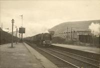 Down midday Scot passing Tebay. LMS 4.6.2 46257 City of Salford.<br><br>[G H Robin collection by courtesy of the Mitchell Library, Glasgow 13/04/1951]