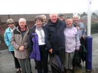 Photocall at Largs station featuring Poets and Planters [see adjacent news item]<br><br>[John Yellowlees 27/07/2012]