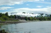 Westbound steam engine for the summer only Jacobite train from Fort William to Mallaig. Approaching Cardross.<br><br>[Ewan Crawford 25/05/2006]