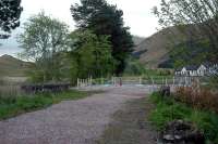 The site of Crianlarich Lower station. The site may re-open for timber traffic. Stump of signal on right.<br><br>[Ewan Crawford 28/05/2006]