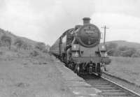 80086 at Ravenscraig with train from Wemyss Bay.<br><br>[John Robin 13/08/1963]