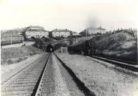 42243 leaving on Glasgow - Wemyss Bay express. Cartsburn Twin Tunnels.<br><br>[G H Robin collection by courtesy of the Mitchell Library, Glasgow 27/08/1963]