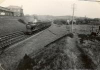 CR 4.4.0 54453 passing site of Potterhill Junction on Greenock train. [RailScot note: sources vary on whether this is Potterhill or Meikleriggs Junction.]<br><br>[G H Robin collection by courtesy of the Mitchell Library, Glasgow 05/05/1953]