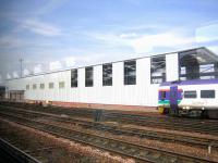 A grab shot from a passing train on 8 June 2006 showing the size of some of the new facilities currently under construction at Haymarket MPD.<br><br>[John Furnevel 8/06/2006]