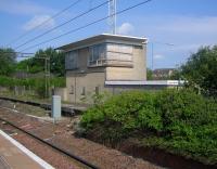 Abandoned SB standing on the old eastbound through platform at Airdrie station in June 2006.<br><br>[John Furnevel 11/06/2006]