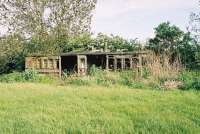 Old coach body in the garden of the former Nisbet Station.<br><br>[Clive Barlow 25/05/2006]