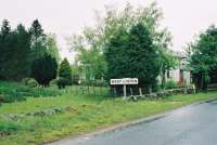 Broomlee Station facing west towards Dolphinton. The level crossing was just beyond the West Linton sign.<br><br>[Clive Barlow 26/05/2006]