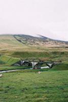 Bridge over Elvan Water on Wanlockhead branch, the Lowthers stand shrouded behind.<br><br>[Clive Barlow 26/05/2006]