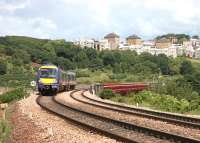 A northbound train running onto Jamestown Viaduct heading for Inverkeithing on 20 June 2006.<br><br>[John Furnevel 20/06/2006]