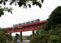 Looking southwest as a Fife Circle train crosses Jamestown Viaduct in June 2006.<br><br>[John Furnevel 20/06/2006]