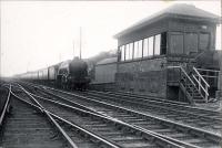 Polmont Junction. A.3. 60097 Humorist on east bound express.<br><br>[G H Robin collection by courtesy of the Mitchell Library, Glasgow 29/09/1952]