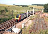 A southbound Voyager passing the site of Grantshouse station on the ECML in August 2007.<br><br>[John Furnevel 22/08/2007]