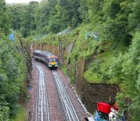 Diverted Edinburgh - Glasgow service approaching Craiglockhart on the sub on Sunday 9 July 2006.<br><br>[John Furnevel 09/07/2006]