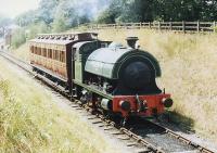 Lambton, Hetton and Joicey Collieries 0-4-0ST no 14 (Hawthorn Leslie 3056/1914) with a train at Beamish in June 1980.<br><br>[John Furnevel 06/06/1980]