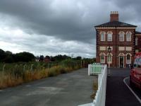 Oswestry station and former offices of the Cambrian Railways looking south. There was a similar but smaller building off to the left on the southbound platform.<br><br>[Ewan Crawford 10/07/2006]